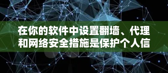 在你的软件中设置翻墙、代理和网络安全措施是保护个人信息和网络安全的重要步骤。以下是对这些设置的详细分析和建议