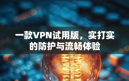 一款VPN试用版，实打实的防护与流畅体验